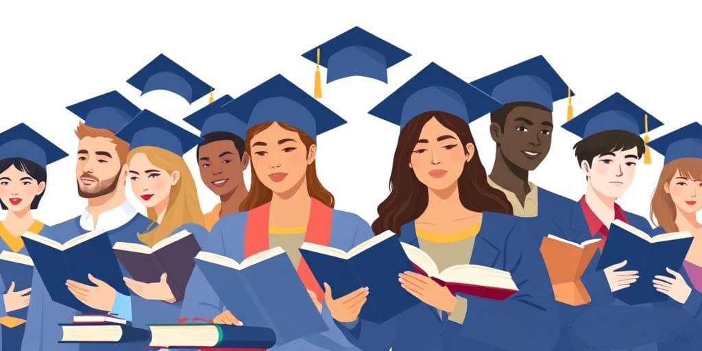 Graduates with books